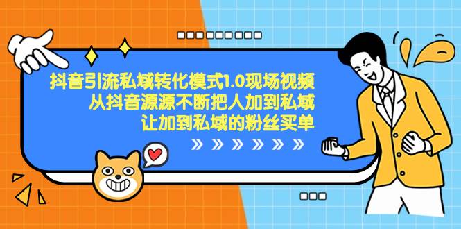 抖音-引流私域转化模式1.0现场视频，从抖音源源不断把人加到私域，让加到私域的粉丝买单-智宝网创