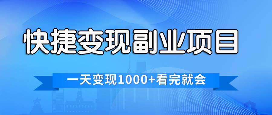 快捷变现的副业项目，一天变现1000+，各平台最火赛道，看完就会-智宝网创