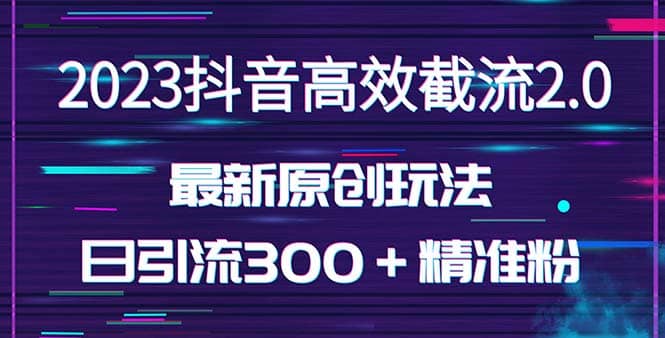 日引300＋创业粉，独家抖音高效截流2.0玩法（价值1280）-智宝网创