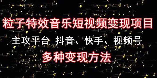 《粒子特效音乐短视频变现项目》主攻平台 抖音、快手、视频号 多种变现方法-智宝网创
