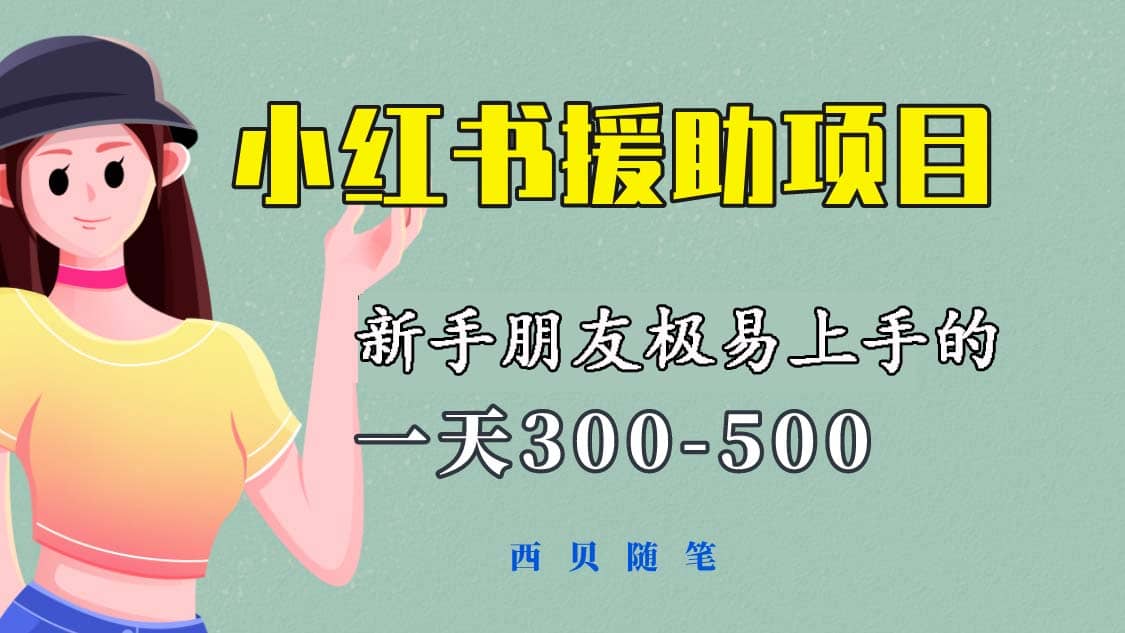 一天300-500！新手朋友极易上手的《小红书援助项目》，绝对值得大家一试-智宝网创
