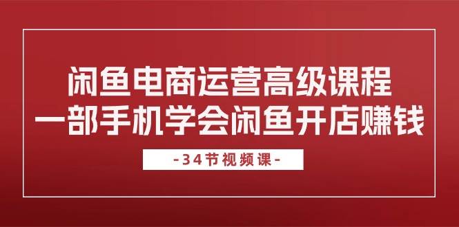 闲鱼电商运营高级课程，一部手机学会闲鱼开店赚钱（34节课）-智宝网创