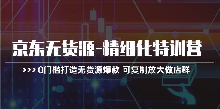 京东无货源-精细化特训营，0门槛打造无货源爆款 可复制放大做店群-智宝网创