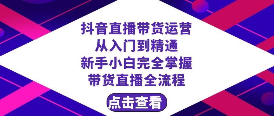 抖音直播带货 运营从入门到精通，新手完全掌握带货直播全流程（23节）-智宝网创