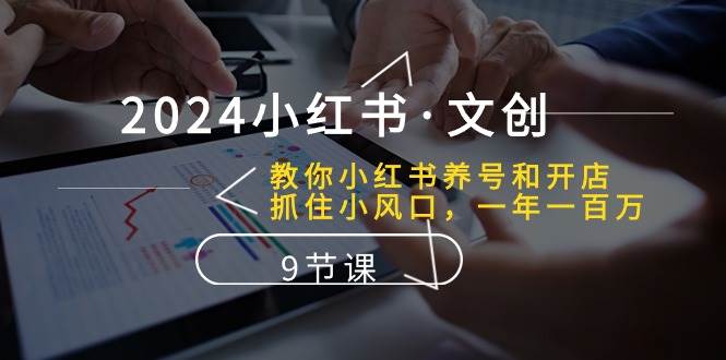2024小红书·文创：教你小红书养号和开店、抓住小风口 一年一百万 (9节课)-智宝网创