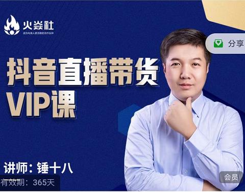 锤十八-抖音直播带货VIP课，专注直播带货有效盈利模式-智宝网创