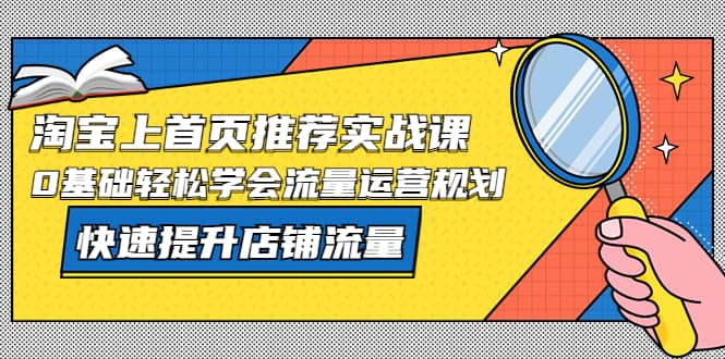 淘宝上首页/推荐实战课：0基础轻松学会流量运营规划，快速提升店铺流量-智宝网创