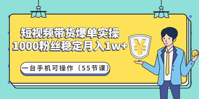 短视频带货爆单实操：一台手机可操作（55节课）-智宝网创