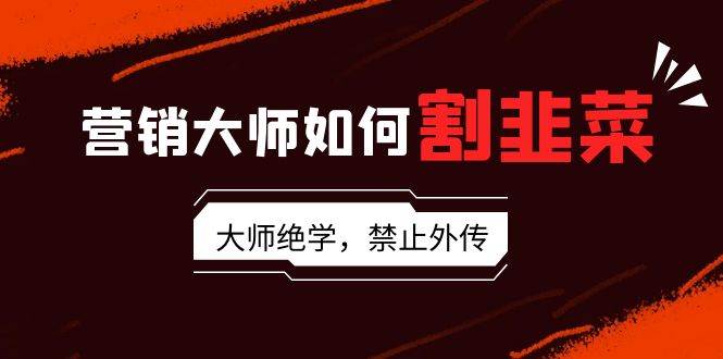 营销大师如何割韭菜：流量大师/讲故事大师/话术大师/卖货大师/成交大师/…-智宝网创