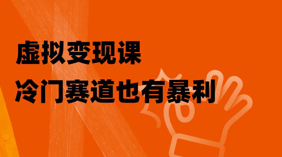 虚拟变现课，冷门赛道也有暴利，手把手教你玩转冷门私域-智宝网创