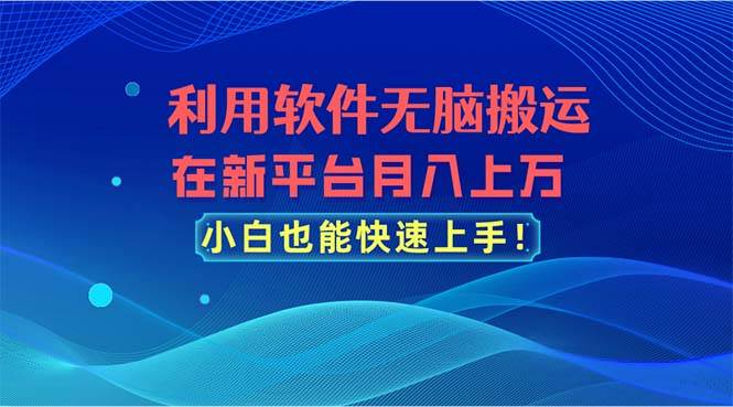 利用软件无脑搬运，在新平台月入上万，小白也能快速上手-智宝网创