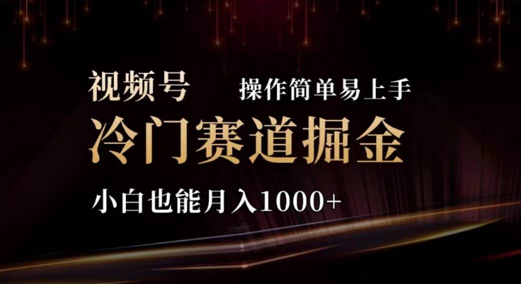 2024视频号冷门赛道掘金，操作简单轻松上手，小白也能月入1000+-智宝网创
