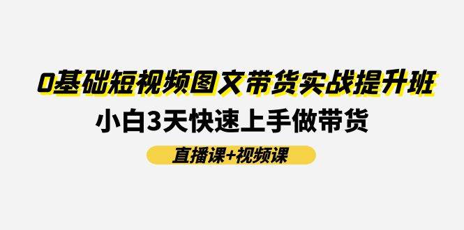 0基础短视频图文带货实战提升班(直播课+视频课)：小白3天快速上手做带货-智宝网创
