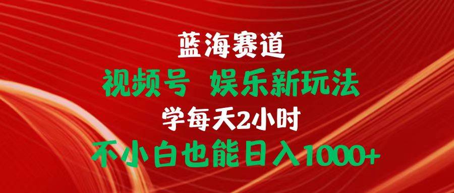 蓝海赛道视频号 娱乐新玩法每天2小时小白也能日入1000+-智宝网创