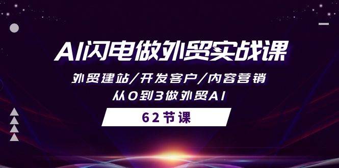 AI闪电做外贸实战课，外贸建站/开发客户/内容营销/从0到3做外贸AI-62节-智宝网创