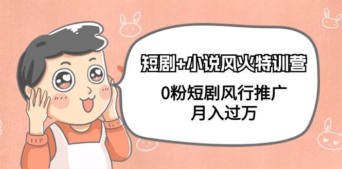 短剧+小说风火特训营，0粉短剧风行推广，月入过万（102节课）-智宝网创