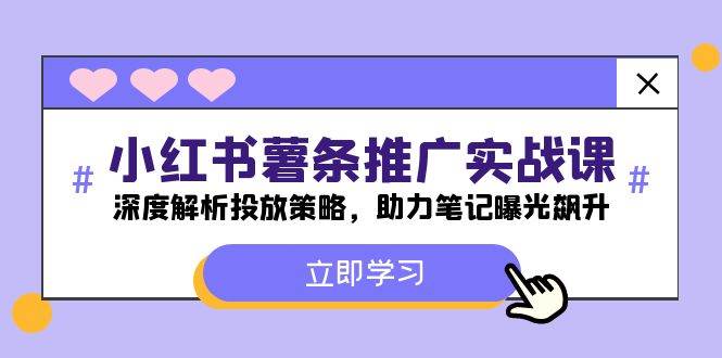 小红书-薯 条 推 广 实战课：深度解析投放策略，助力笔记曝光飙升-智宝网创