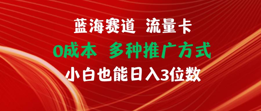 蓝海赛道 流量卡 0成本 小白也能日入三位数-智宝网创
