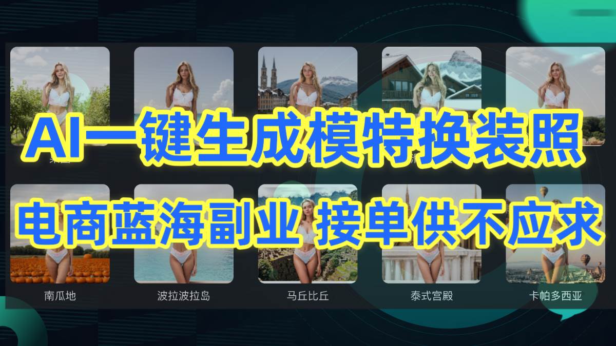 AI制作一键生成模特换装照，电商蓝海副业供不应求-智宝网创