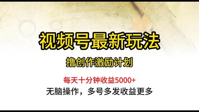 视频号最新玩法，每日一小时月入5000+-智宝网创