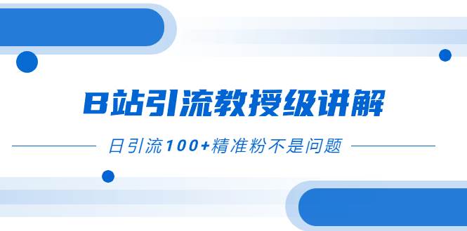 B站引流教授级讲解，细节满满，日引流100+精准粉不是问题-智宝网创
