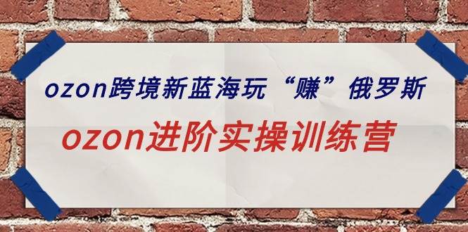 ozon跨境新蓝海玩“赚”俄罗斯，ozon进阶实操训练营-智宝网创