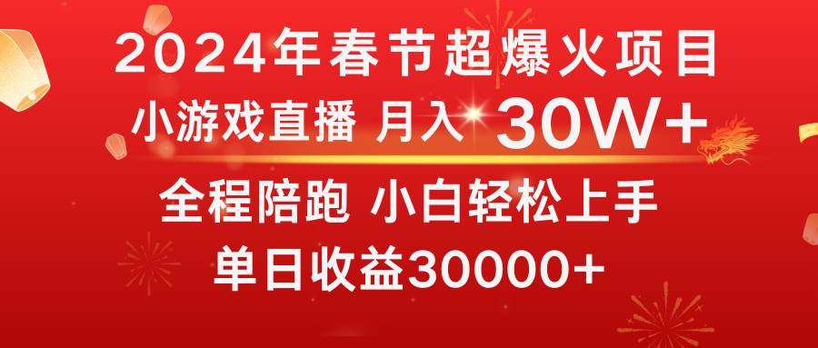 龙年2024过年期间，最爆火的项目 抓住机会 普通小白如何逆袭一个月收益30W+-智宝网创
