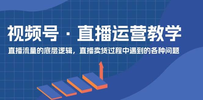 视频号 直播运营教学：直播流量的底层逻辑，直播卖货过程中遇到的各种问题-智宝网创
