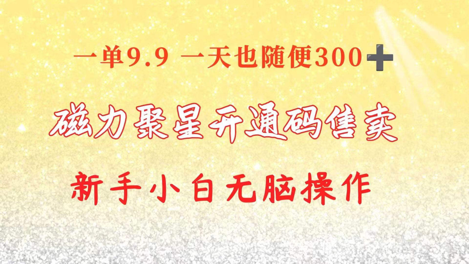 快手磁力聚星码信息差 售卖  一单卖9.9  一天也轻松300+ 新手小白无脑操作-智宝网创