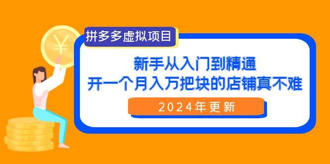 拼多多虚拟项目：入门到精通，开一个月入万把块的店铺 真不难（24年更新）-智宝网创