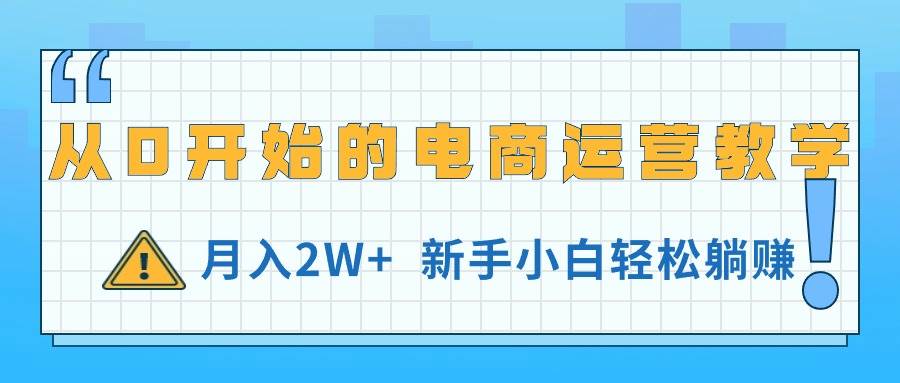 从0开始的电商运营教学，月入2W+，新手小白轻松躺赚-智宝网创