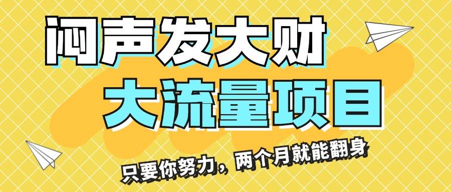 闷声发大财，大流量项目，月收益过3万，只要你努力，两个月就能翻身-智宝网创
