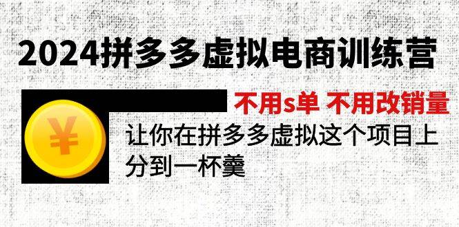 2024拼多多虚拟电商训练营 不s单 不改销量  做虚拟项目分一杯羹(更新10节)-智宝网创