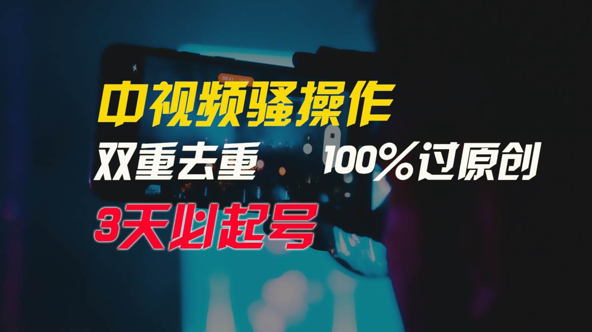 中视频骚操作，双重去重100%过原创，3天比必起号，简单无脑，月入3W+-智宝网创