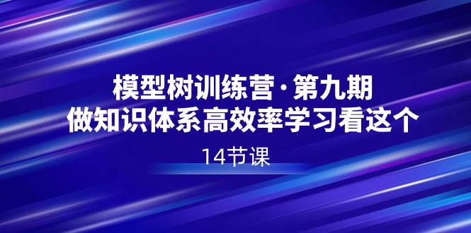 模型树特训营·第九期，做知识体系高效率学习看这个（14节课）-智宝网创