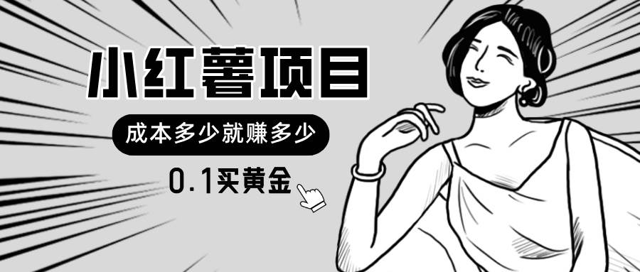 小红薯暴力项目，0.1买黄金。操作简单，日入无上限，可无限扩大。-智宝网创