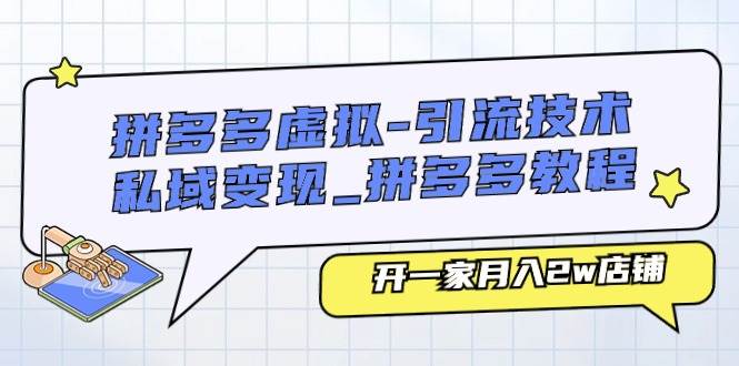 拼多多虚拟-引流技术与私域变现_拼多多教程：开一家月入2w店铺-智宝网创