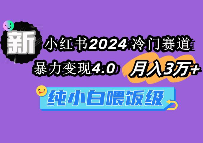 小红书2024冷门赛道 月入3万+ 暴力变现4.0 纯小白喂饭级-智宝网创