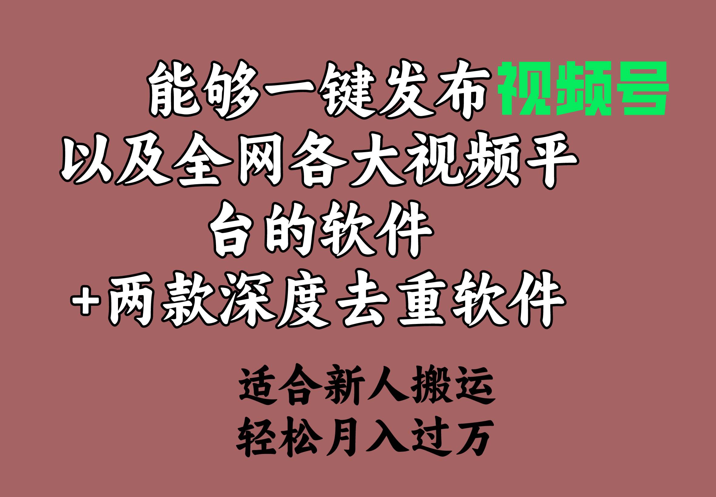 能够一键发布视频号以及全网各大视频平台的软件+两款深度去重软件 适合…-智宝网创