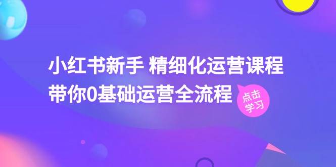 小红书新手 精细化运营课程，带你0基础运营全流程（41节视频课）-智宝网创