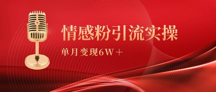 单月变现6w+，情感粉引流变现实操课-智宝网创