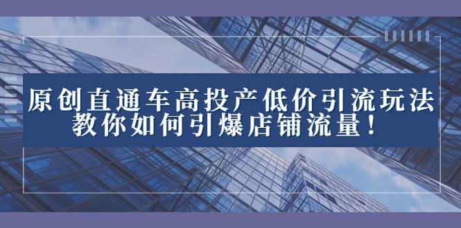 2023直通车高投产低价引流玩法，教你如何引爆店铺流量！-智宝网创