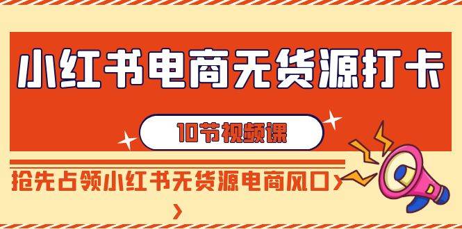 小红书电商-无货源打卡，抢先占领小红书无货源电商风口（10节课）-智宝网创
