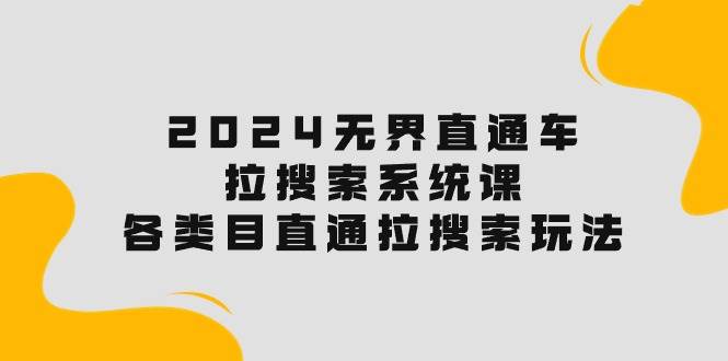 2024无界直通车·拉搜索系统课：各类目直通车 拉搜索玩法！-智宝网创