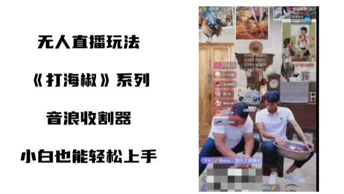 打海椒无人直播整蛊项目，小白轻松上手撸音浪收割器（教程+工具+素材）-智宝网创