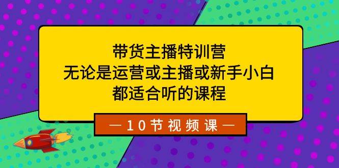 带货主播特训营：无论是运营或主播或新手小白，都适合听的课程-智宝网创