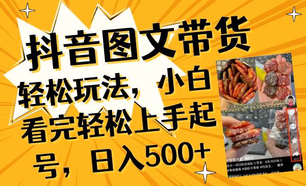 抖音图文带货轻松玩法，小白看完轻松上手起号，日入500+-智宝网创