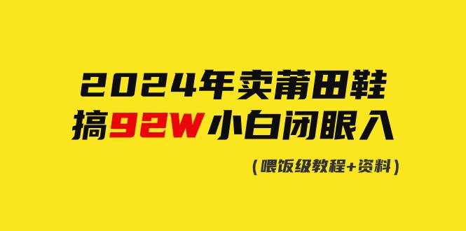 2024年卖莆田鞋，搞了92W，小白闭眼操作！-智宝网创