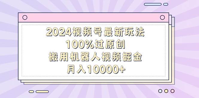 2024视频号最新玩法，100%过原创，搬用机器人视频掘金，月入10000+-智宝网创