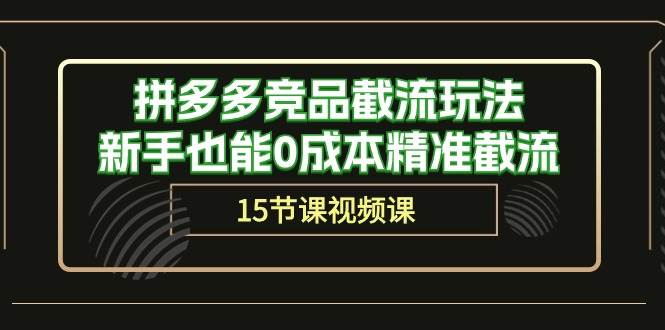 拼多多竞品截流玩法，新手也能0成本精准截流（15节课）-智宝网创
